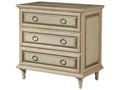 Vallieu 3-Drawers Beige Nightstand with Antique Brass Hardware