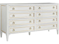 Covington Double Dresser in Antique White with Gold Leaf Detailing