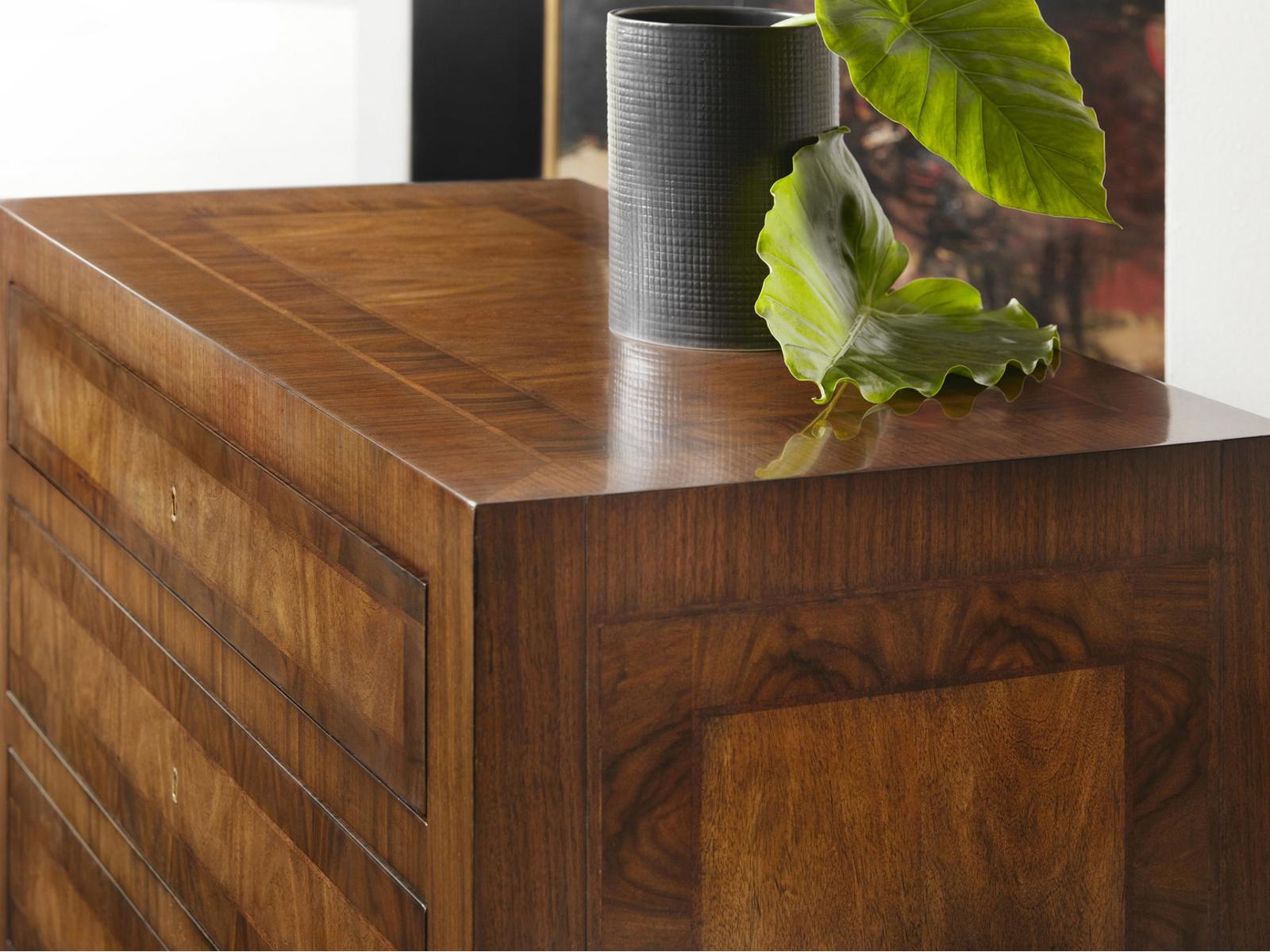 Verona 3-Drawer Mahogany Wood Nightstand in Brown