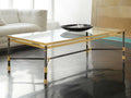 Seville Rectangular Glass Coffee Table with Brass Frame