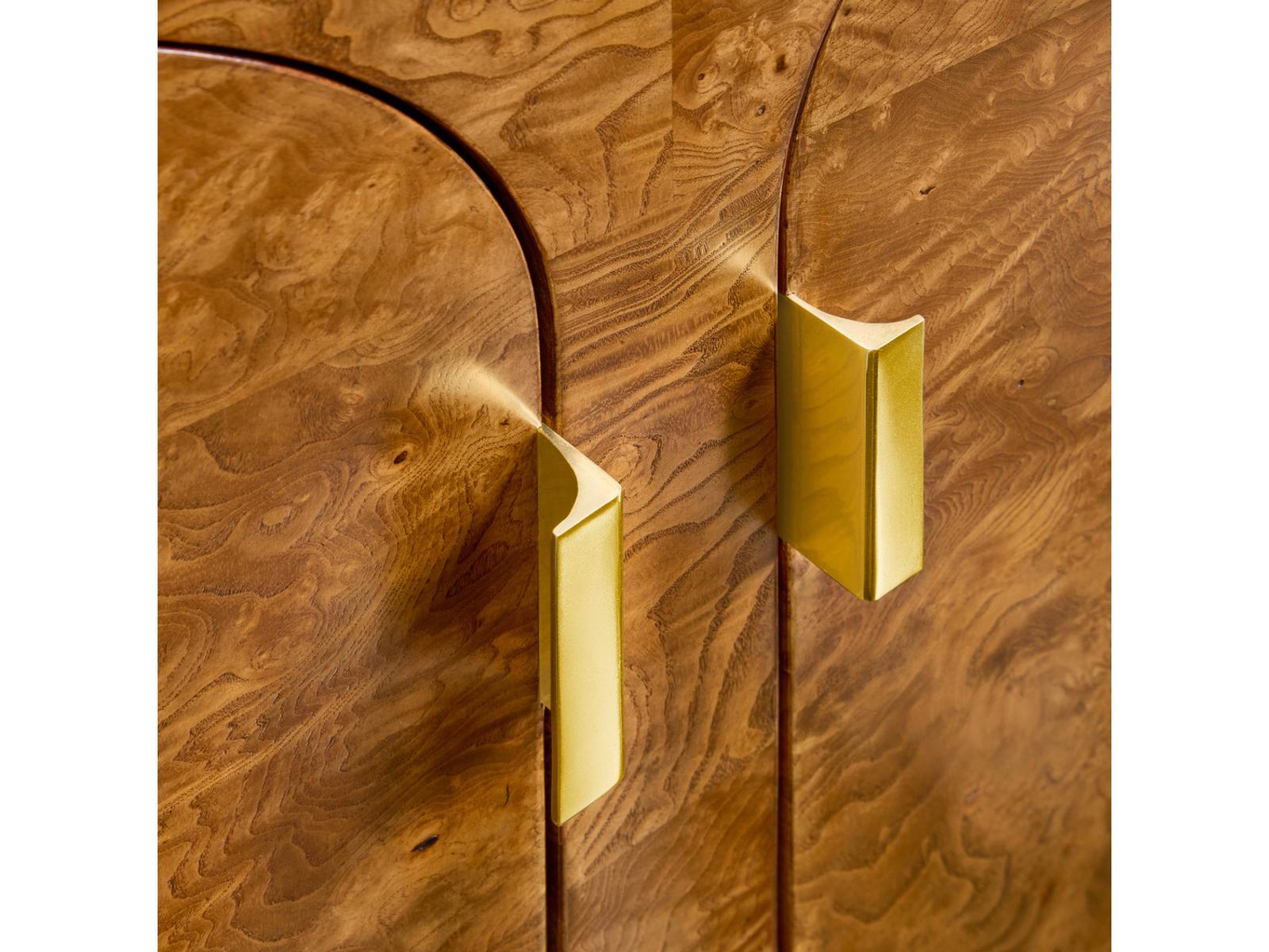 Arches 81-Inch Burlwood Brass Sideboard