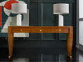 Gianti Rectangular Wood Console Table with Brass Accents