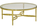 Brielle Round Glass Coffee Table with Polished Brass Frame