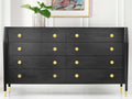 Concourde 6-Drawer Double Dresser in Ashe Veneer with Brass Accents