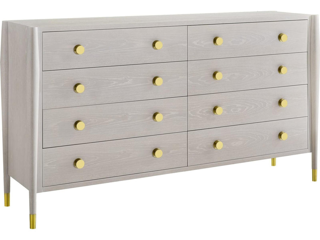 Concourde Gray Double Dresser with Brass Accents
