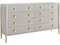 Concourde Gray Double Dresser with Brass Accents