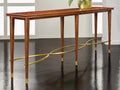 Marchand Rectangular Console Table in Feathered Walnut Veneer