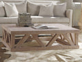 Architectural Rectangular Wood Coffee Table in Sandblasted Weathered Finish