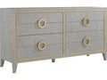 Abstract 4-Drawer Double Dresser in Antique Grey with Gold Accents