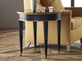 Tuxedo Round Mirror Ebony End Table