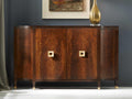 Barcelona 62-Inch Walnut Wood Sideboard with Gold Leaf Hardware