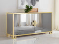 Smoked Mirror 67-Inch Sideboard with Gold Leaf Accents