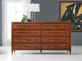 Villeneuve Brown Oak Wood 8-Drawer Double Dresser