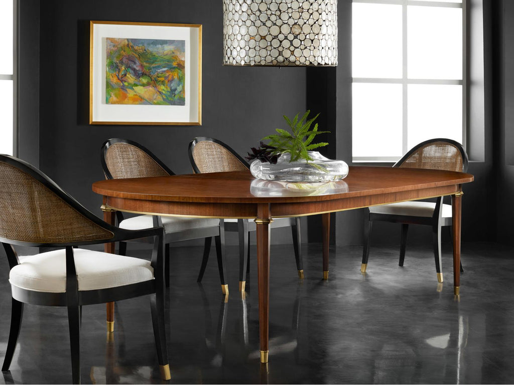 Norris Oval Extendable Wood Dining Table in Walnut