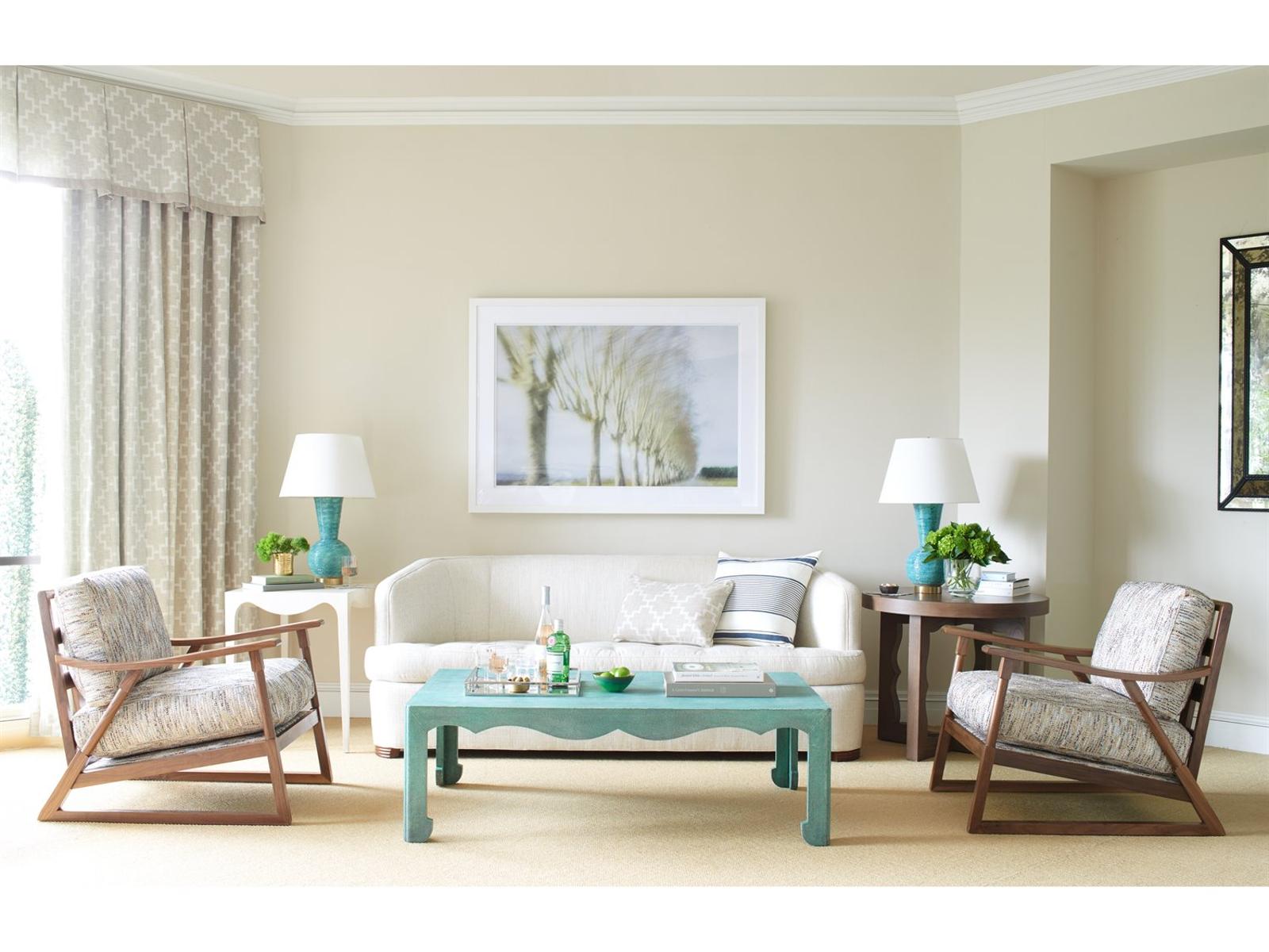 Cyma Round Wood End Table with Sculptural Base