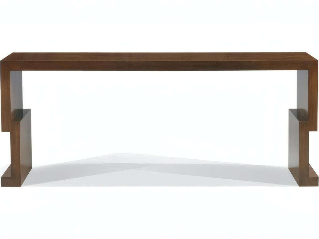 Kang Rectangular Wood Console Table in Maple and Walnut Veneers