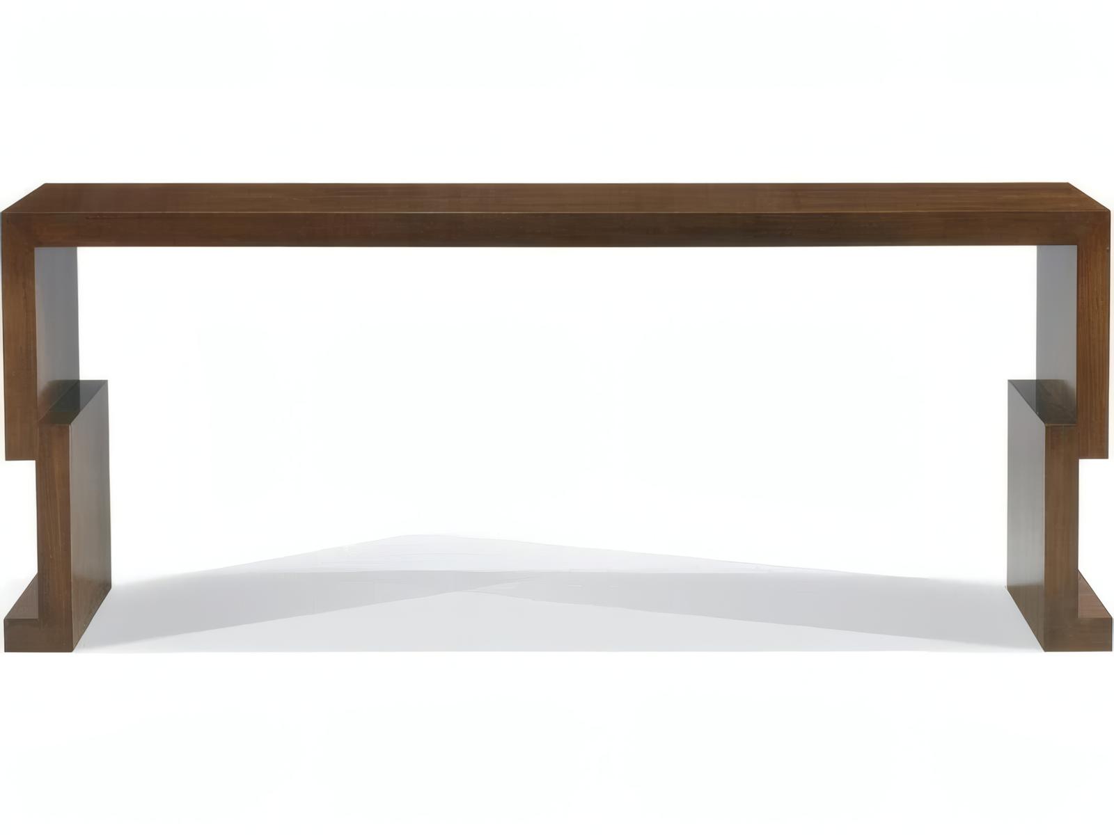 Kang Rectangular Wood Console Table in Maple and Walnut Veneers