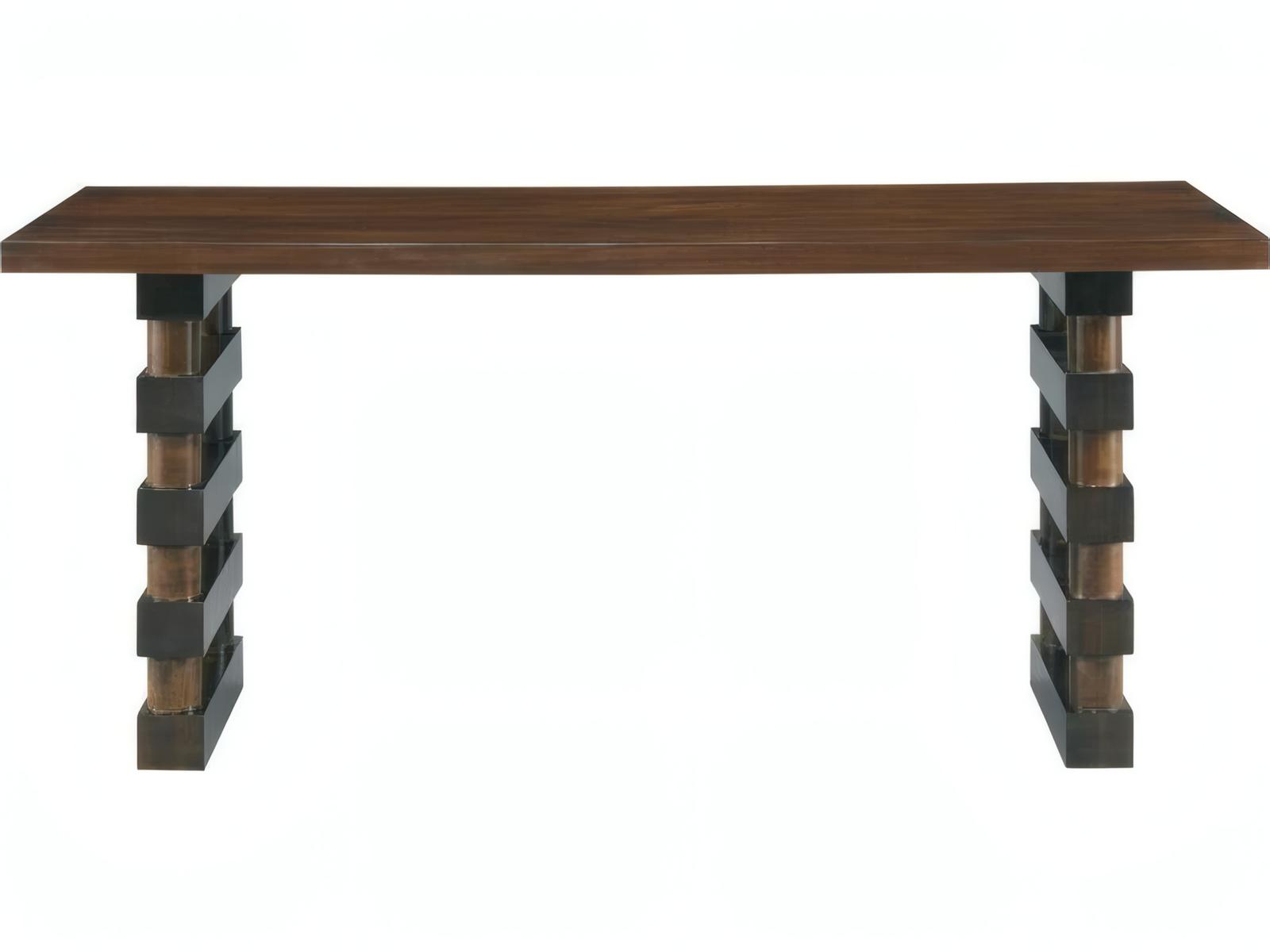 Colefax Rectangular Wood Console Table Two-Tone Finish