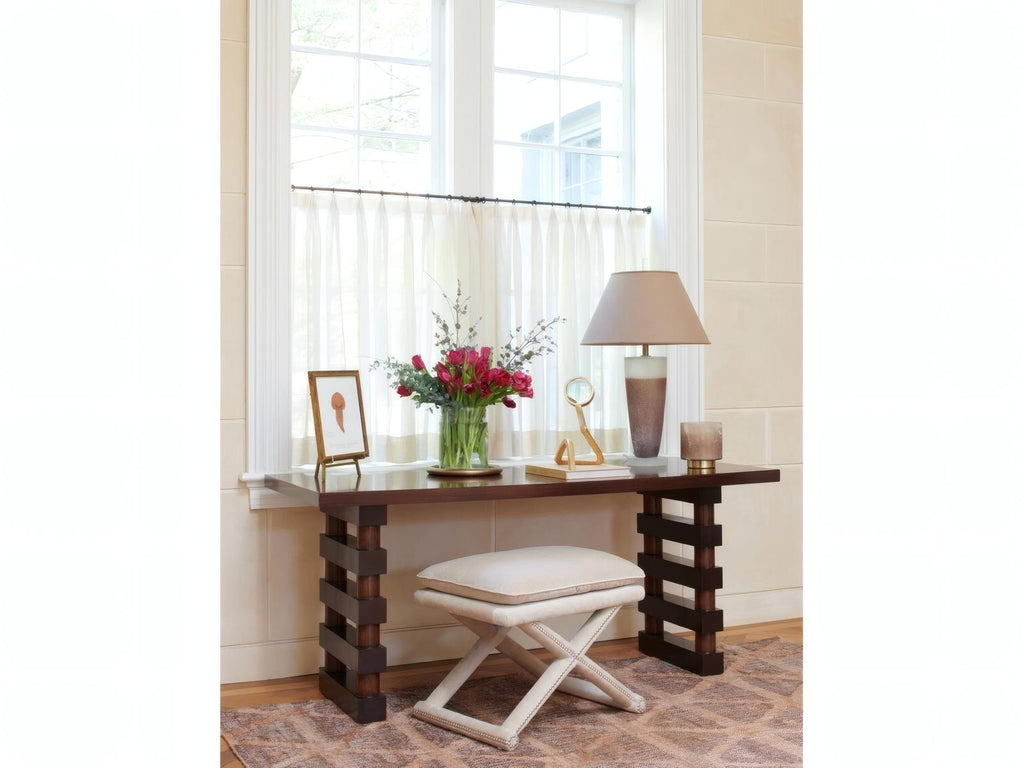 Colefax Rectangular Wood Console Table Two-Tone Finish