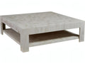 Matterhorn Square Wood Bone Coffee Table in Bone Finish