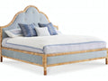 Sloane Upholstered King Panel Bed with Brown Hardwood