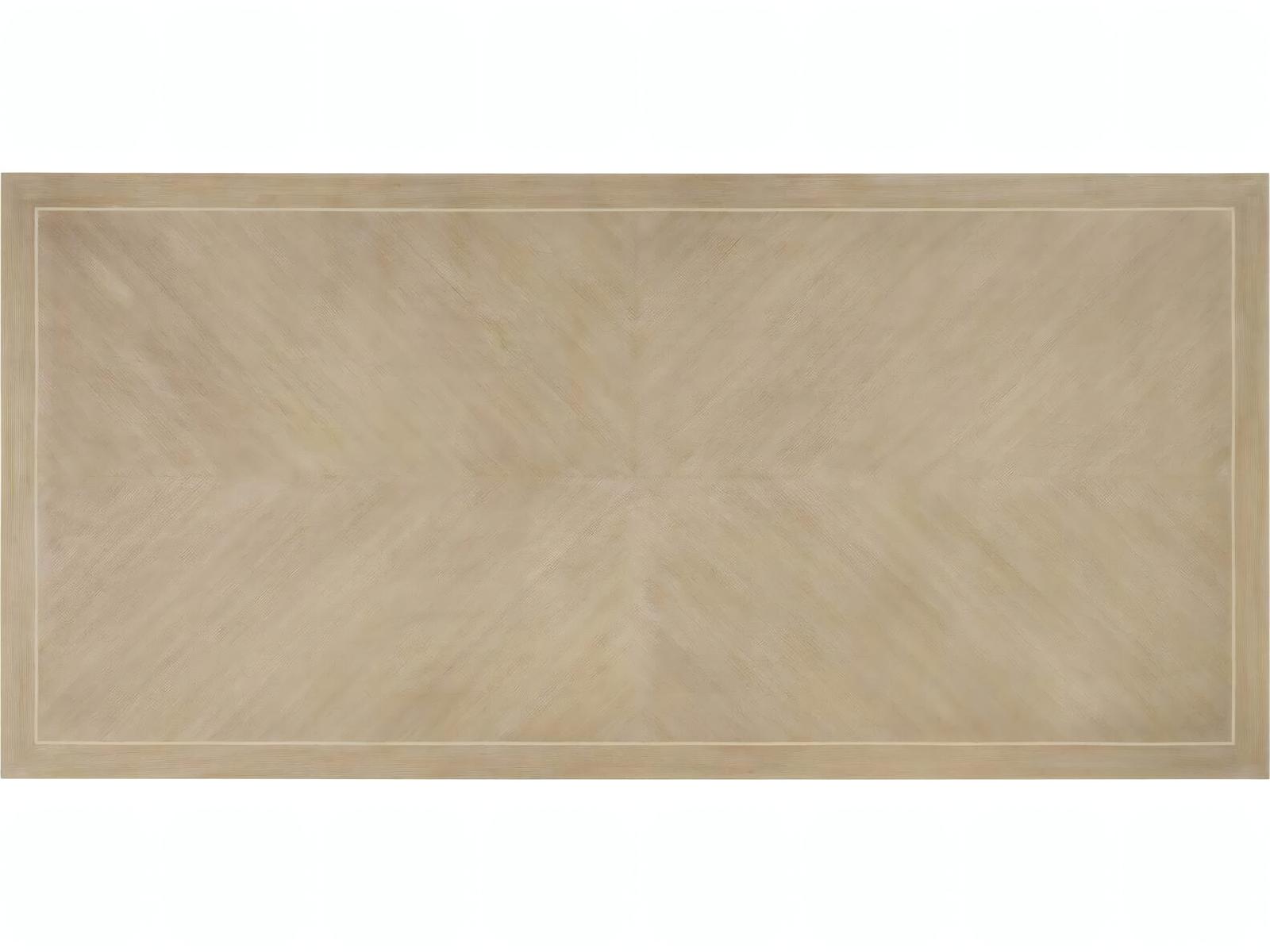Benjamin 92-Inch Rectangular Wood Dining Table Oak with Antiqued Brass Accents