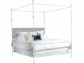 Tuscan Chalky White Upholstered King Poster Bed