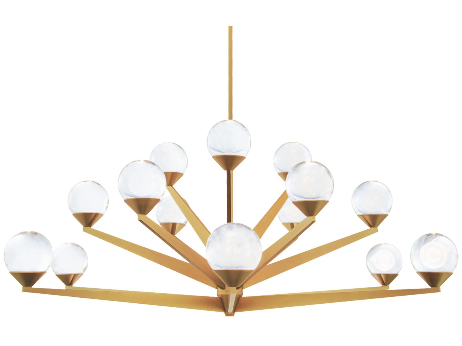 Modern Forms 15-Light Double Bubble LED Chandelier in Aged Brass
