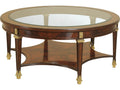 Senary Square Cocktail Table in Corsair Mahogany with Glass Top
