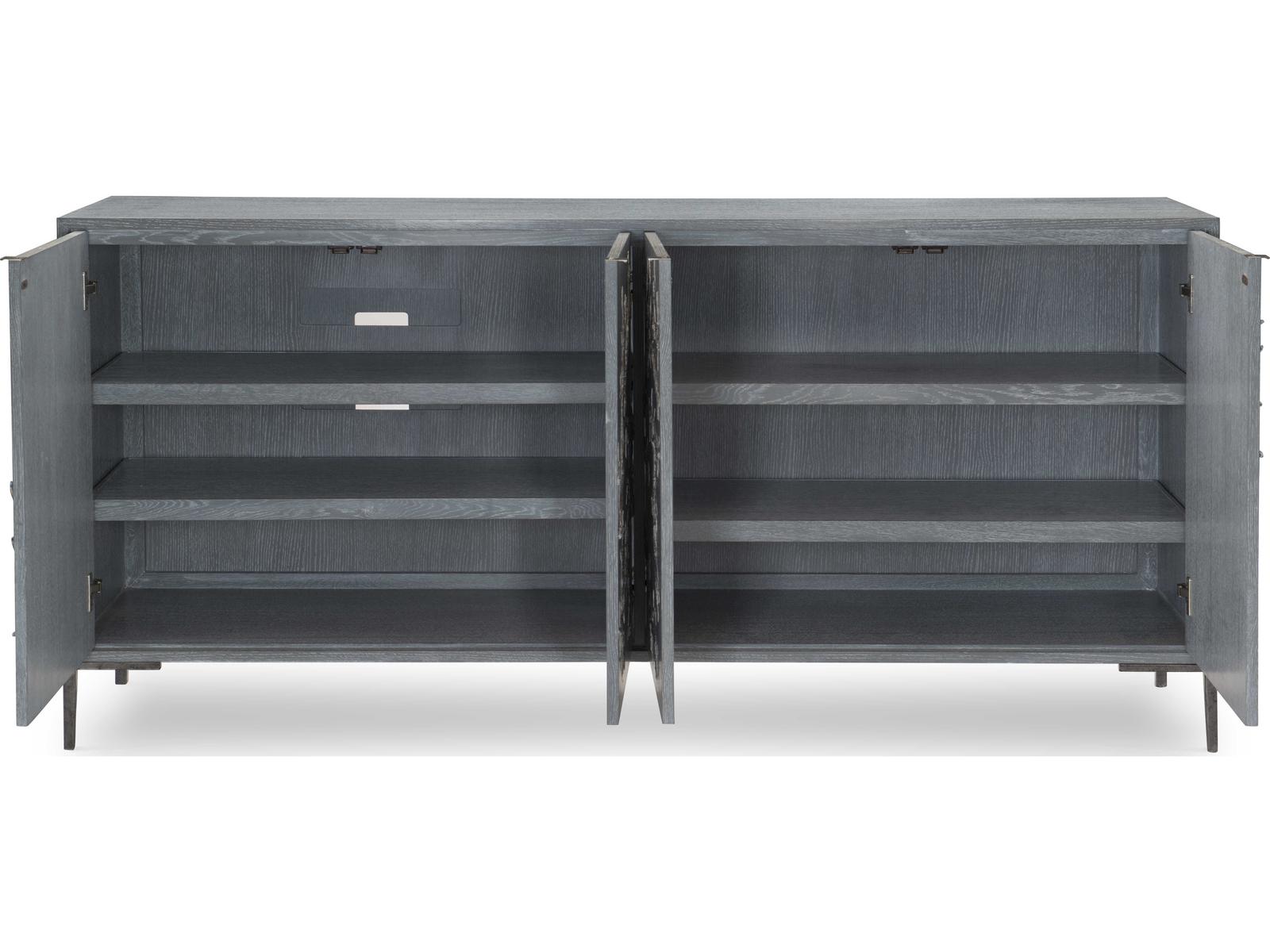 Blossom 78-Inch Gray Lacquered Walnut Chiffonier Sideboard