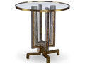 Maya Round Glass Soft Cast Brass End Table