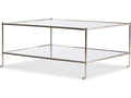 Nova Rectangular Coffee Table in Polished Nickel and Glass