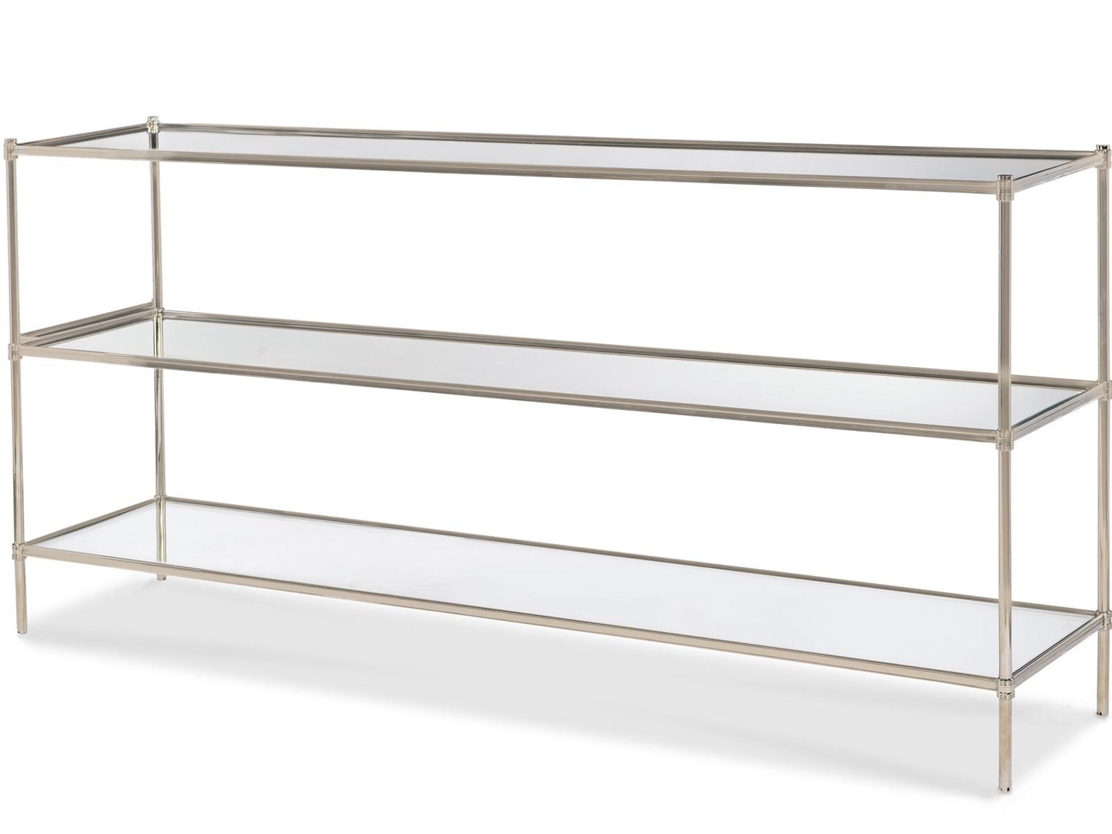 Nova Refined Nickel and Glass Console Table