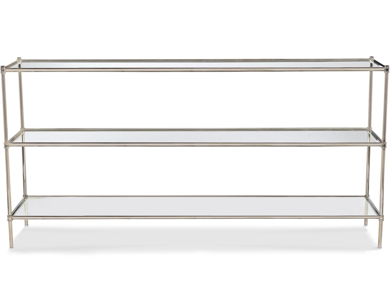 Nova Refined Nickel and Glass Console Table