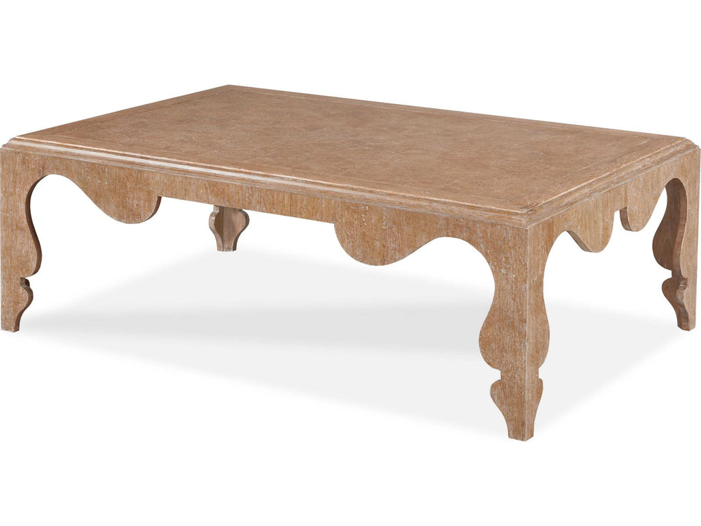 Sophia Rectangular Wood Coffee Table in Cerused Oak