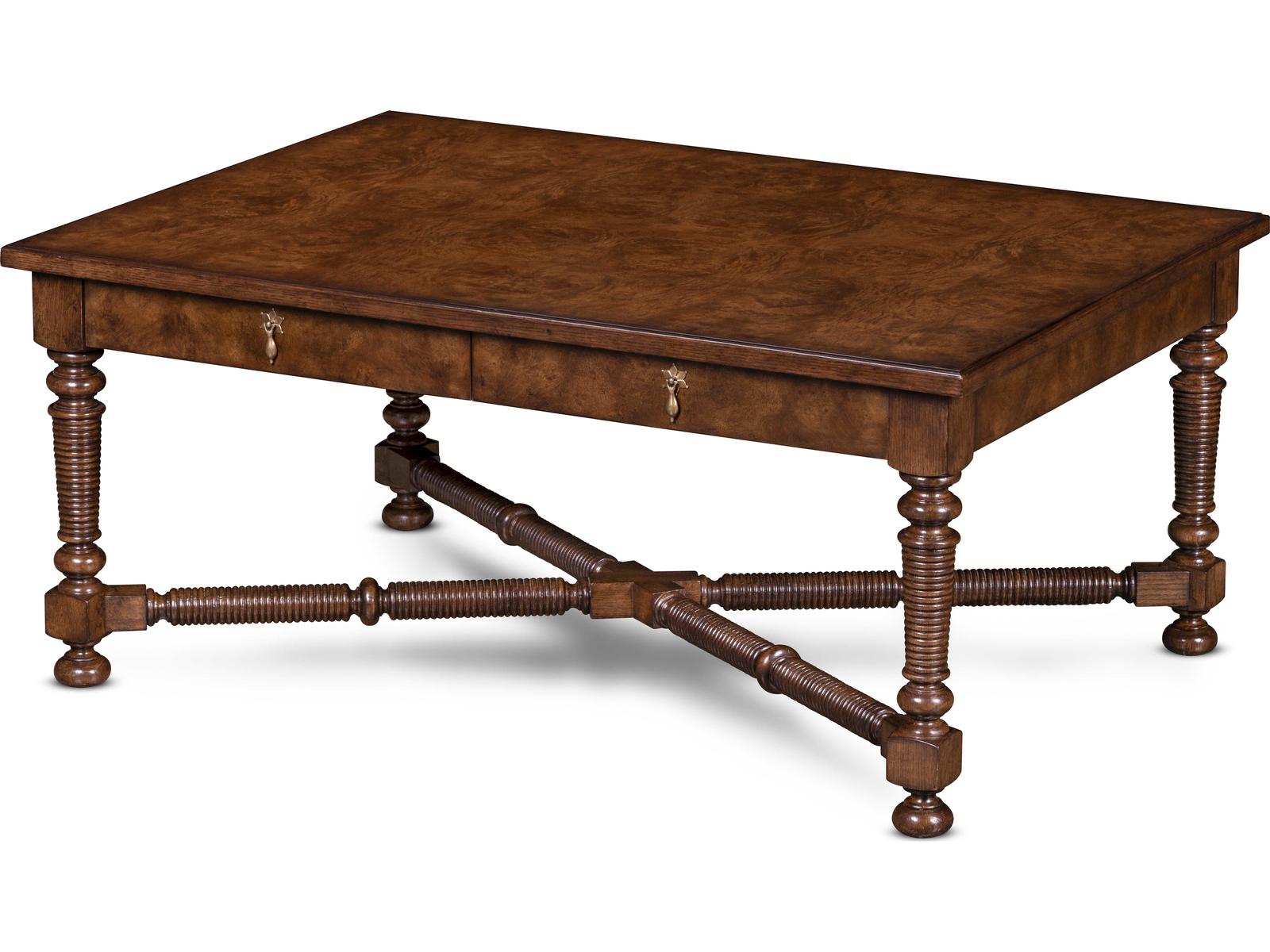 Owen Rectangular Wood Coffee Table with Drawers