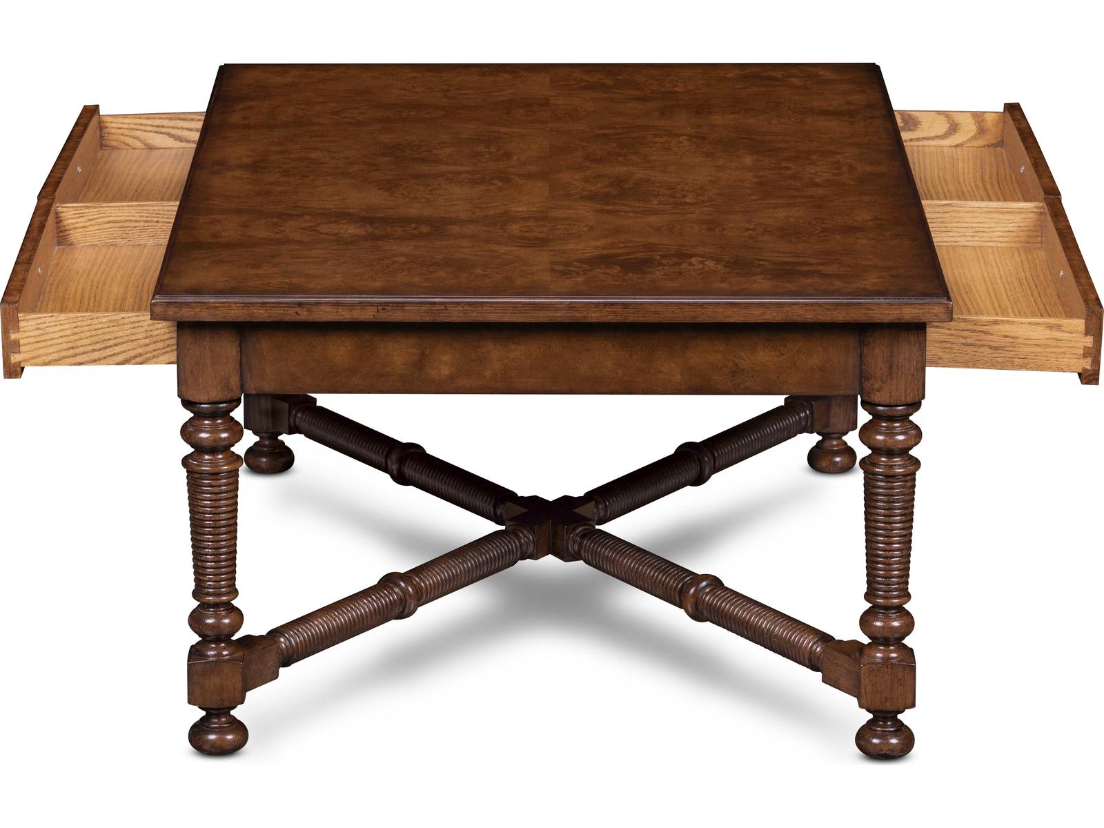 Owen Rectangular Wood Coffee Table with Drawers