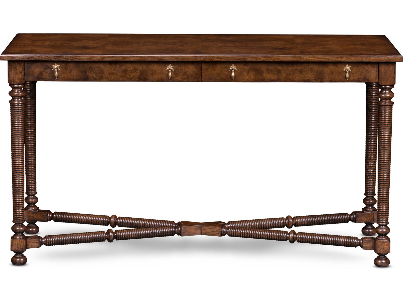 Owen Rectangular Wood Console Table with Oak Burl Top