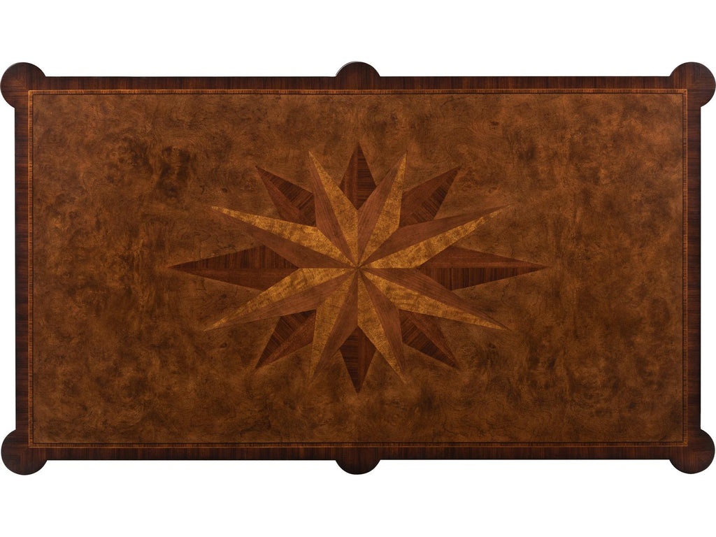 Cameron Rectangular Wood Coffee Table with Starburst Inlay