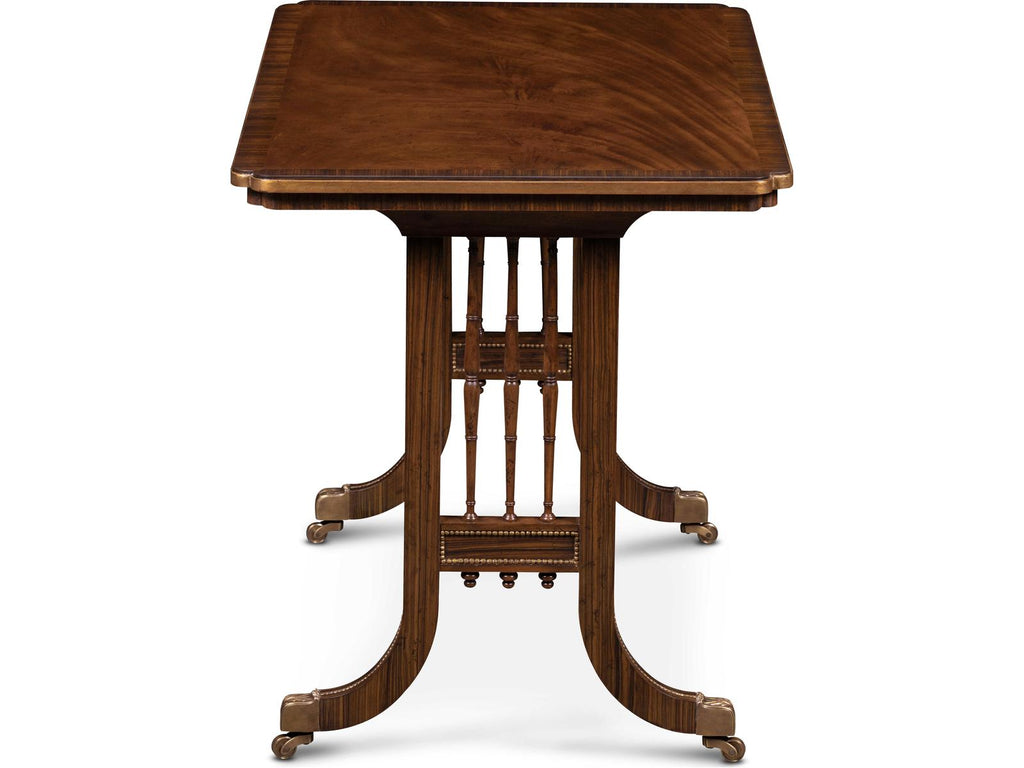 Marlon Rectangular Wood End Table with Ornate Legs