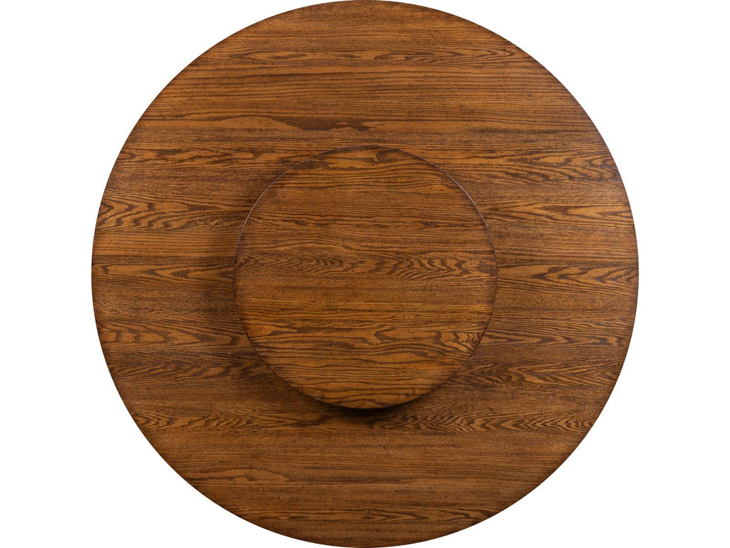 Maitland-Smith Rosemary 64-Inch Round Wood Dining Table with Lazy Susan