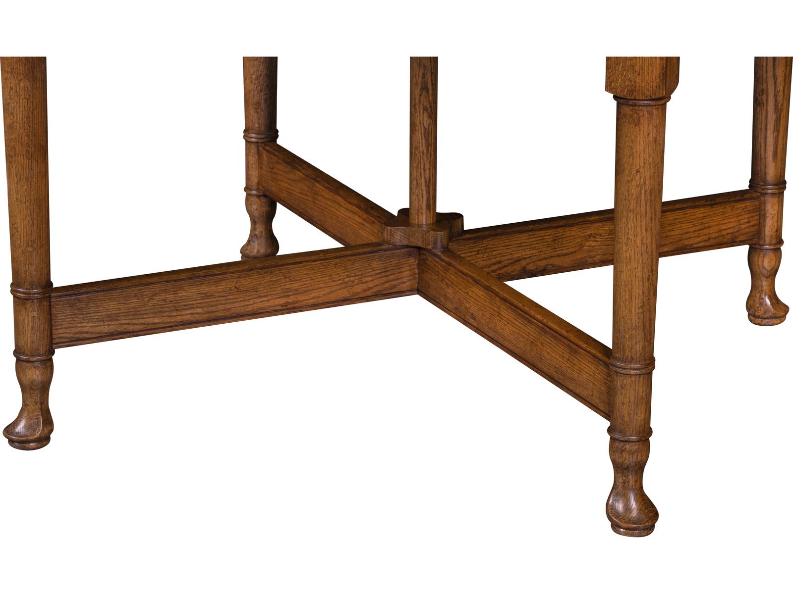 Maitland-Smith Rosemary 64-Inch Round Wood Dining Table with Lazy Susan