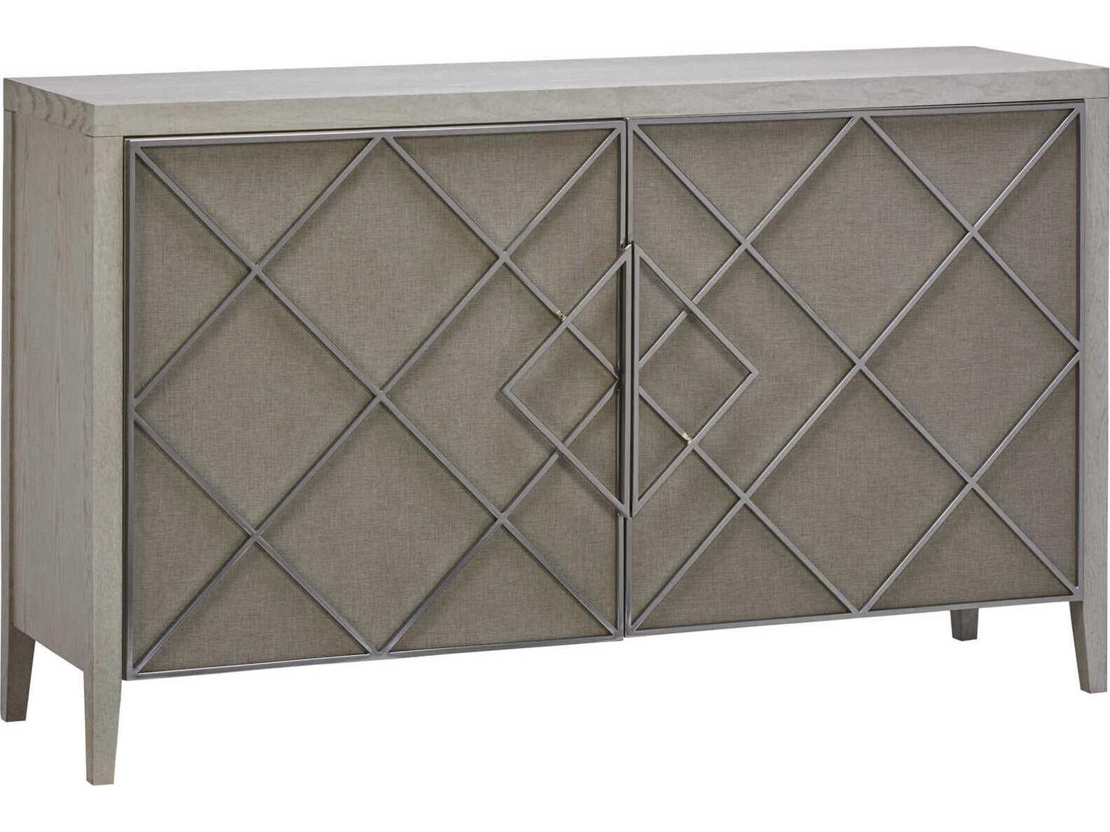 Ensemble Credenza Sideboard with Ash Veneer and Linen Wrapped Doors