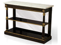 Eclipse Rectangular Faux Ivory Marble Ebonized Console Table