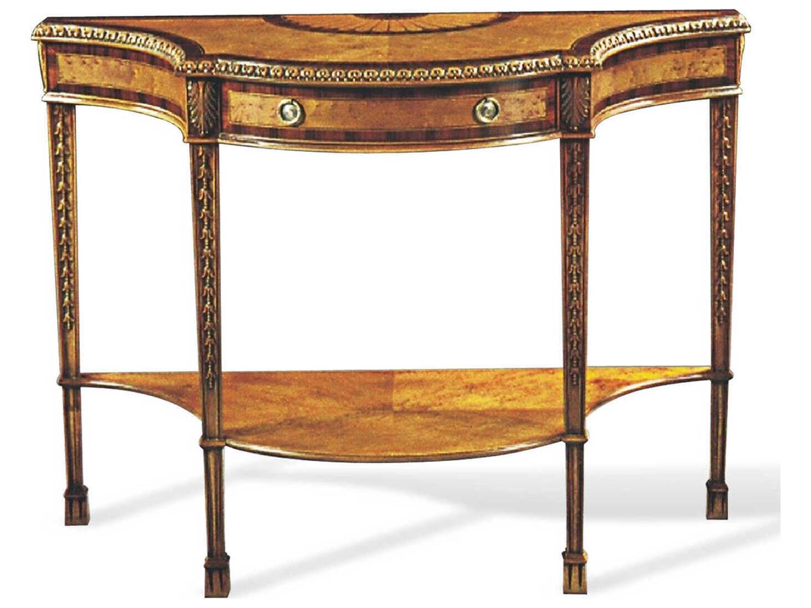 Genteel Wood Birdseye Maple Console Table with Drawer