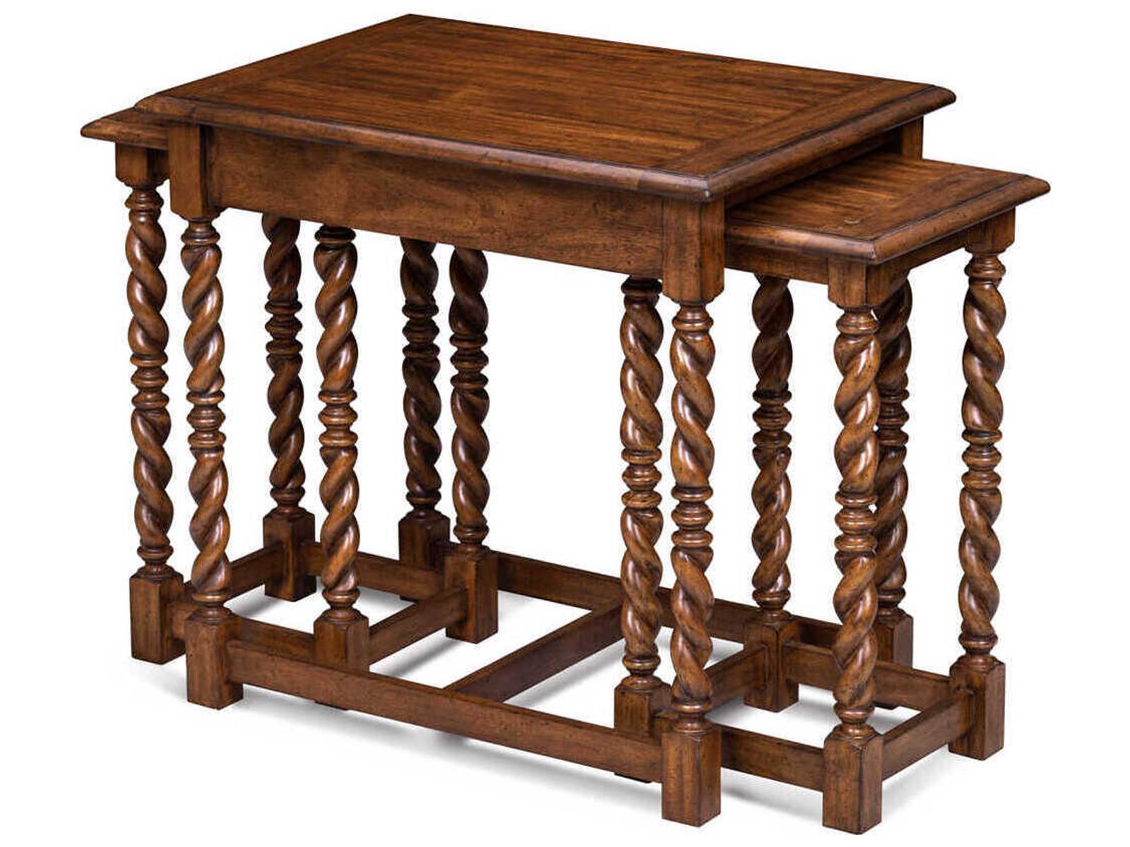 Serpentine Rectangular Wood End Table