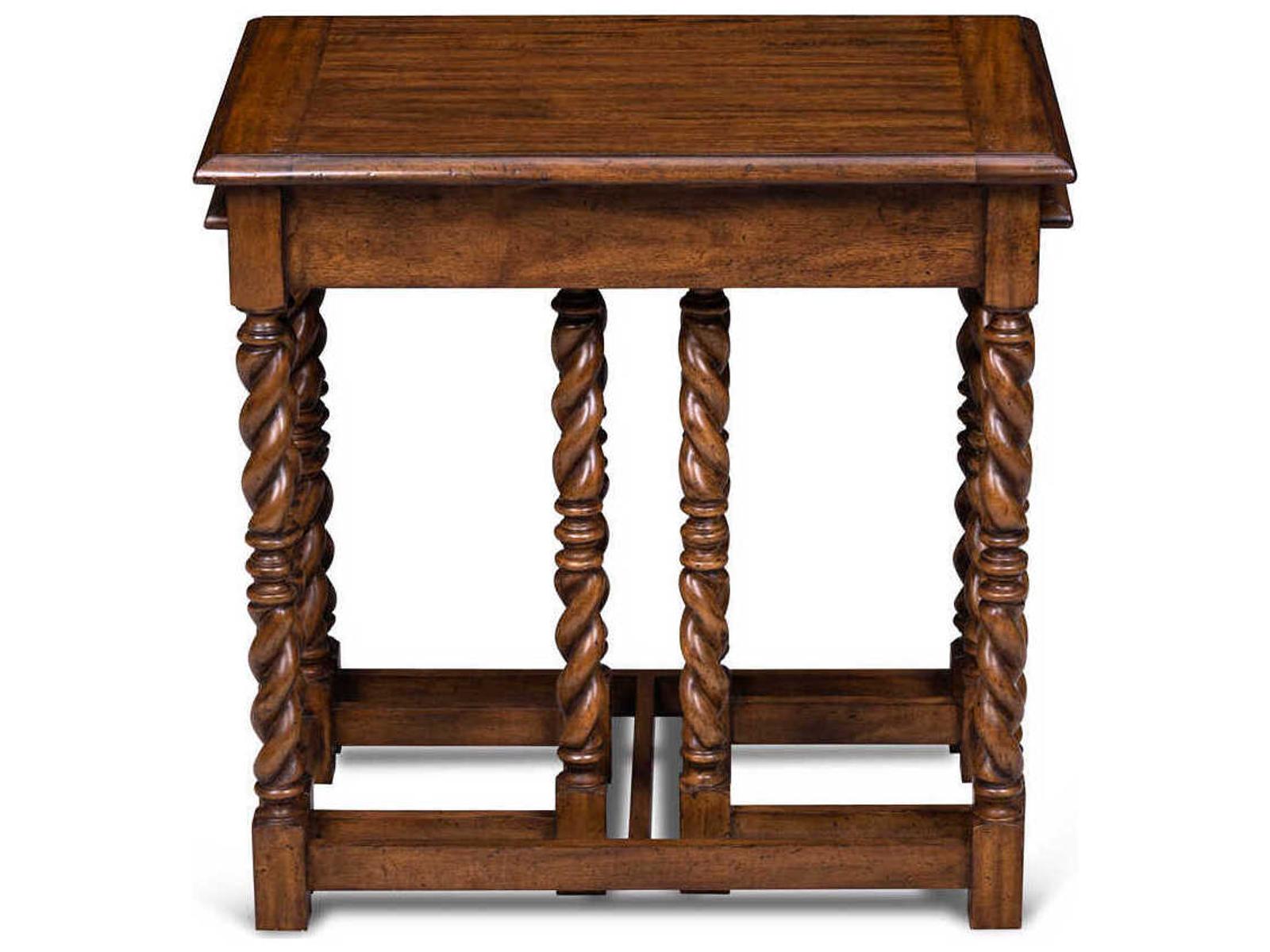 Serpentine Rectangular Wood End Table