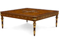 Finneas Square Wood Myrtle Burl Gold Gilt Cocktail Table