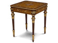 Finneas Square End Table in Myrtle Burl and Gold Gilt