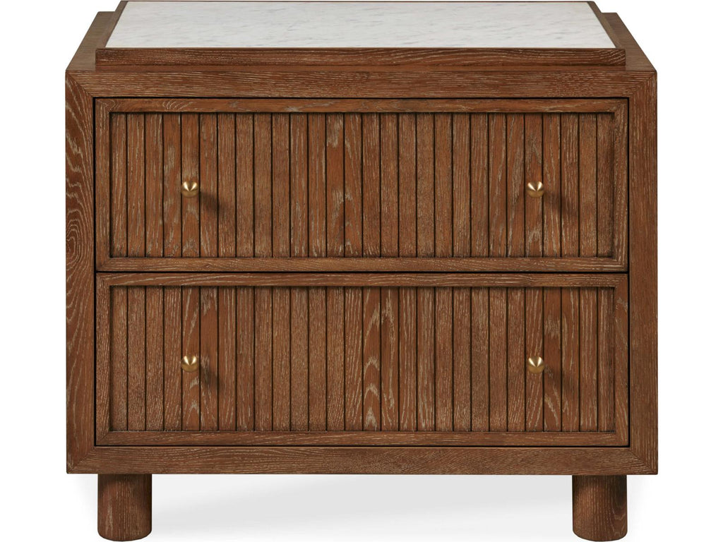 Mg 2-Drawer Nightstand in Brown Wood